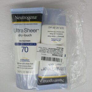 2x Neutrogena Ultra Sheer Dry-Touch SPF 70 Sunscreen Lotion 3.0 oz Exp 06/2027